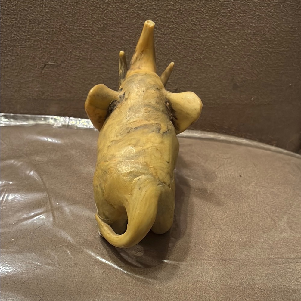 Vintage Handcrafted Tan Elephant Sculpture - Picture 4 of 9